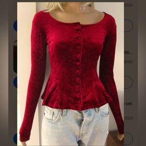 Vintage Betsey Johnson Red Fitted Button Down Shirt